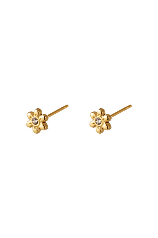 Bloem oorstekers - goud