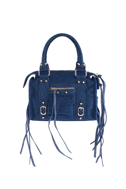 Fringe Handbag - Denim