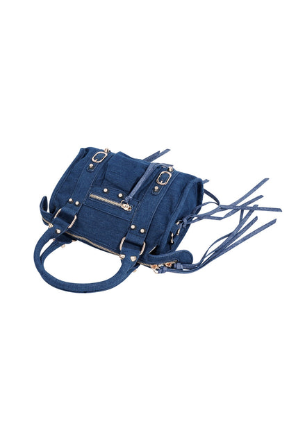 Fringe Handbag - Denim