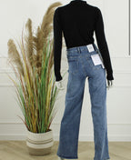 Goodies Wide Leg Stretch Jeans – Blauw