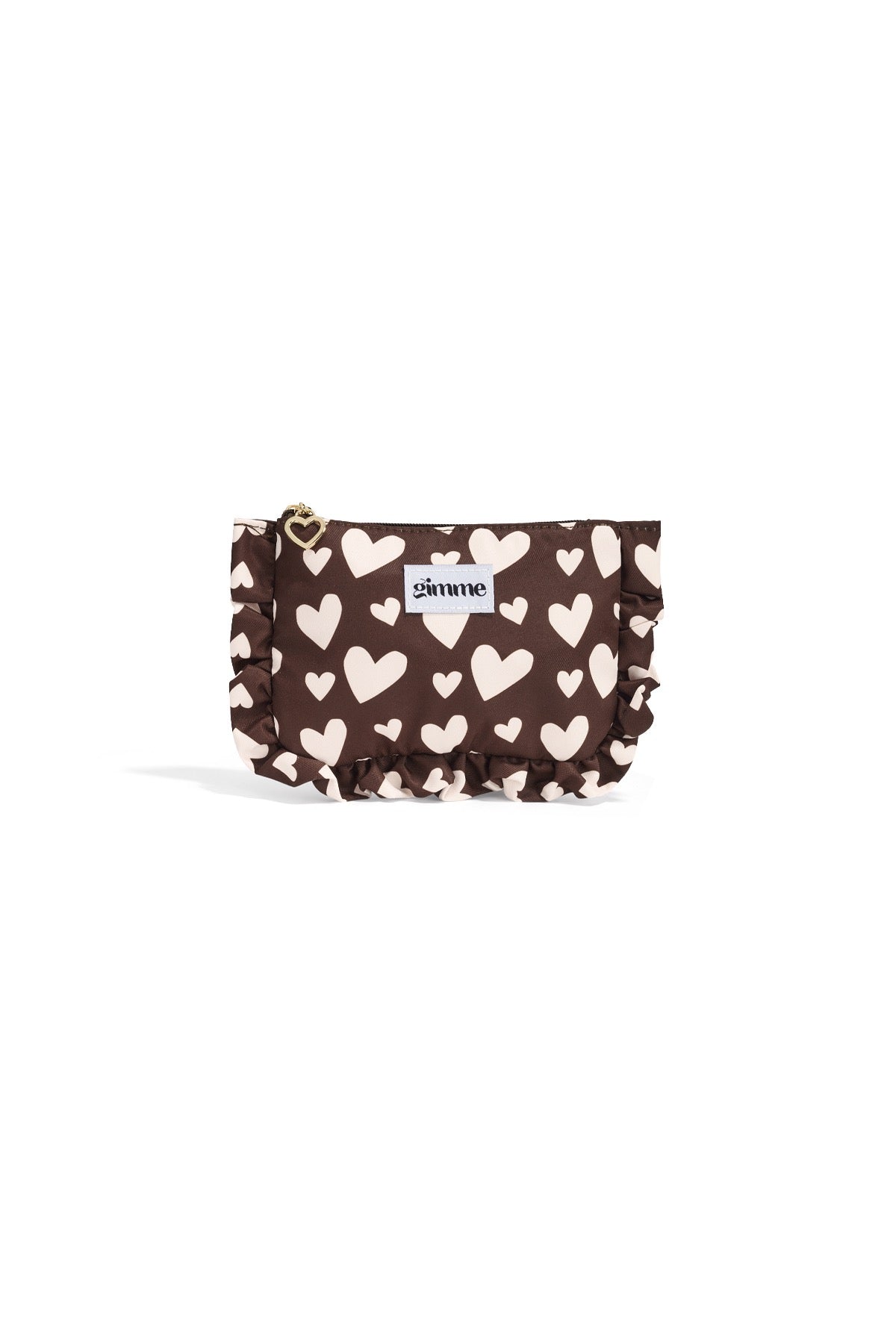 Hart valentijnsdag make-up tas - bruin
