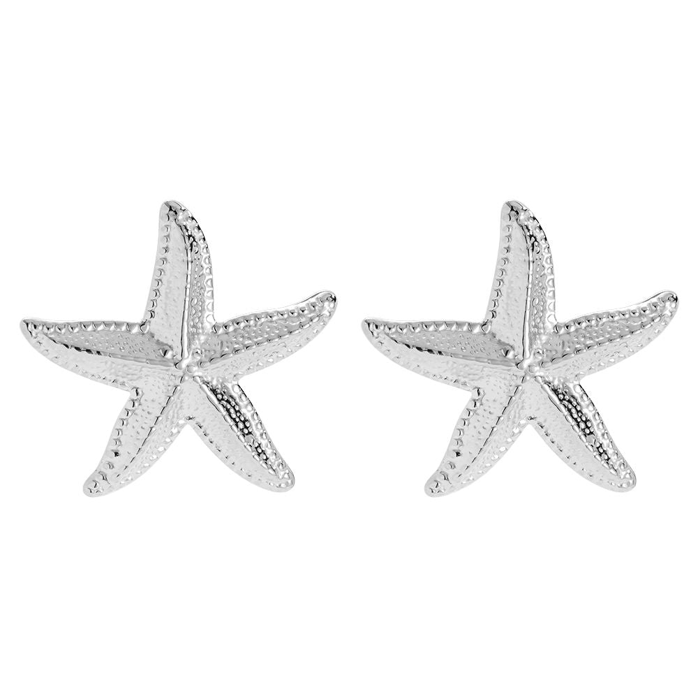 Seastar oorbellen - zilver