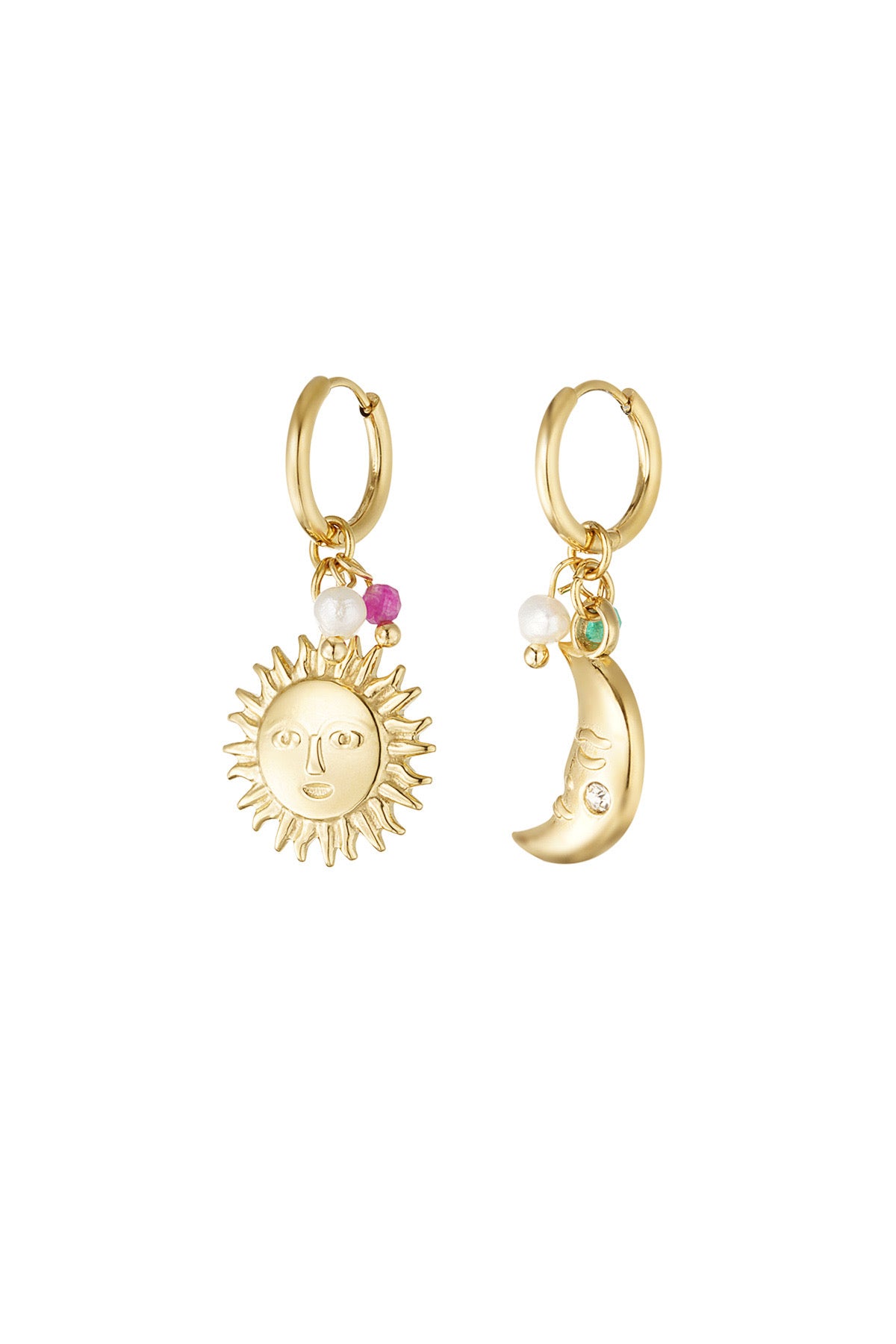 Solar duo oorbellen - goud