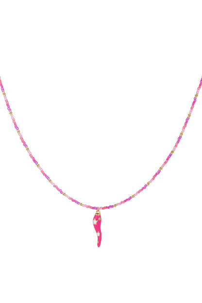 Hete peper ketting - fuchsia