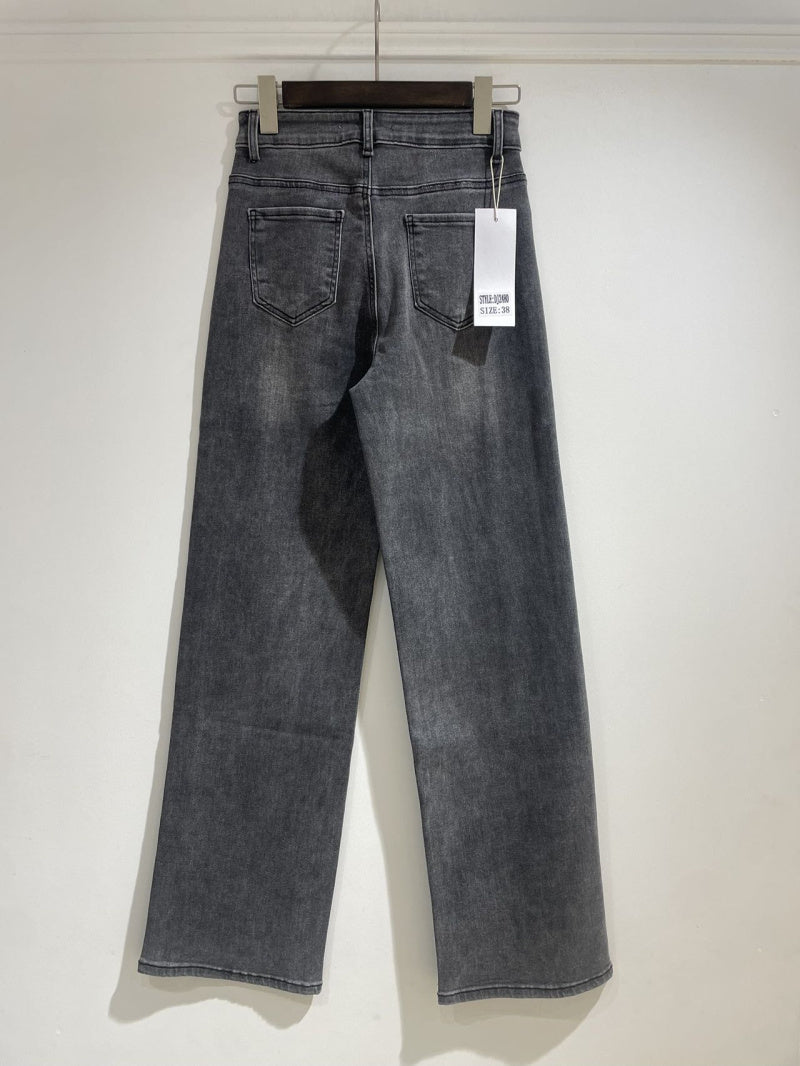 Jeans wide leg - donkergrijs