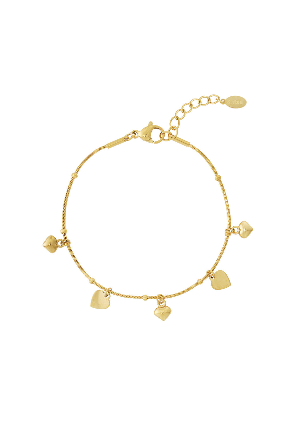 Mini hartjes armband - goud