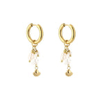 Pareltjes met schelp oorbellen - goud