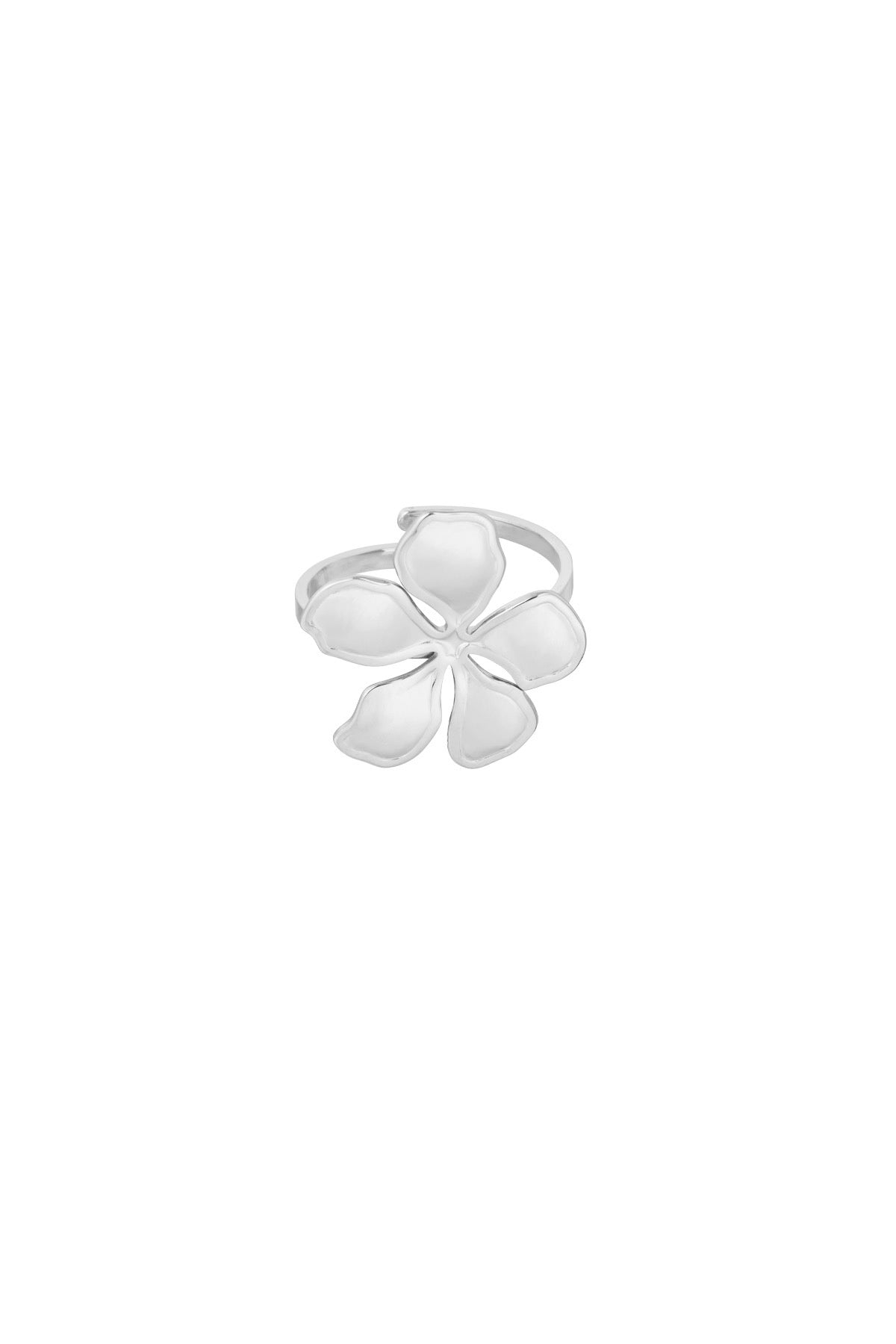Glitz flower ring - zilver