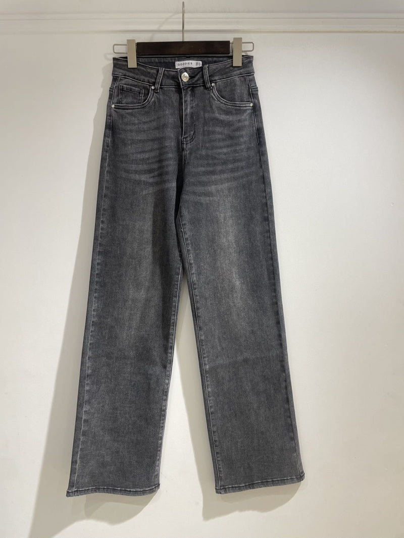 Jeans wide leg - donkergrijs