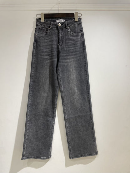Jeans wide leg - donkergrijs