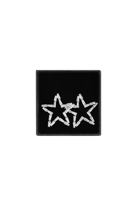 Joyful star oorbellen - zilver