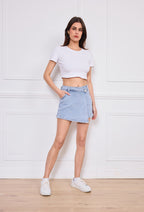 Trendy denim skort - blue