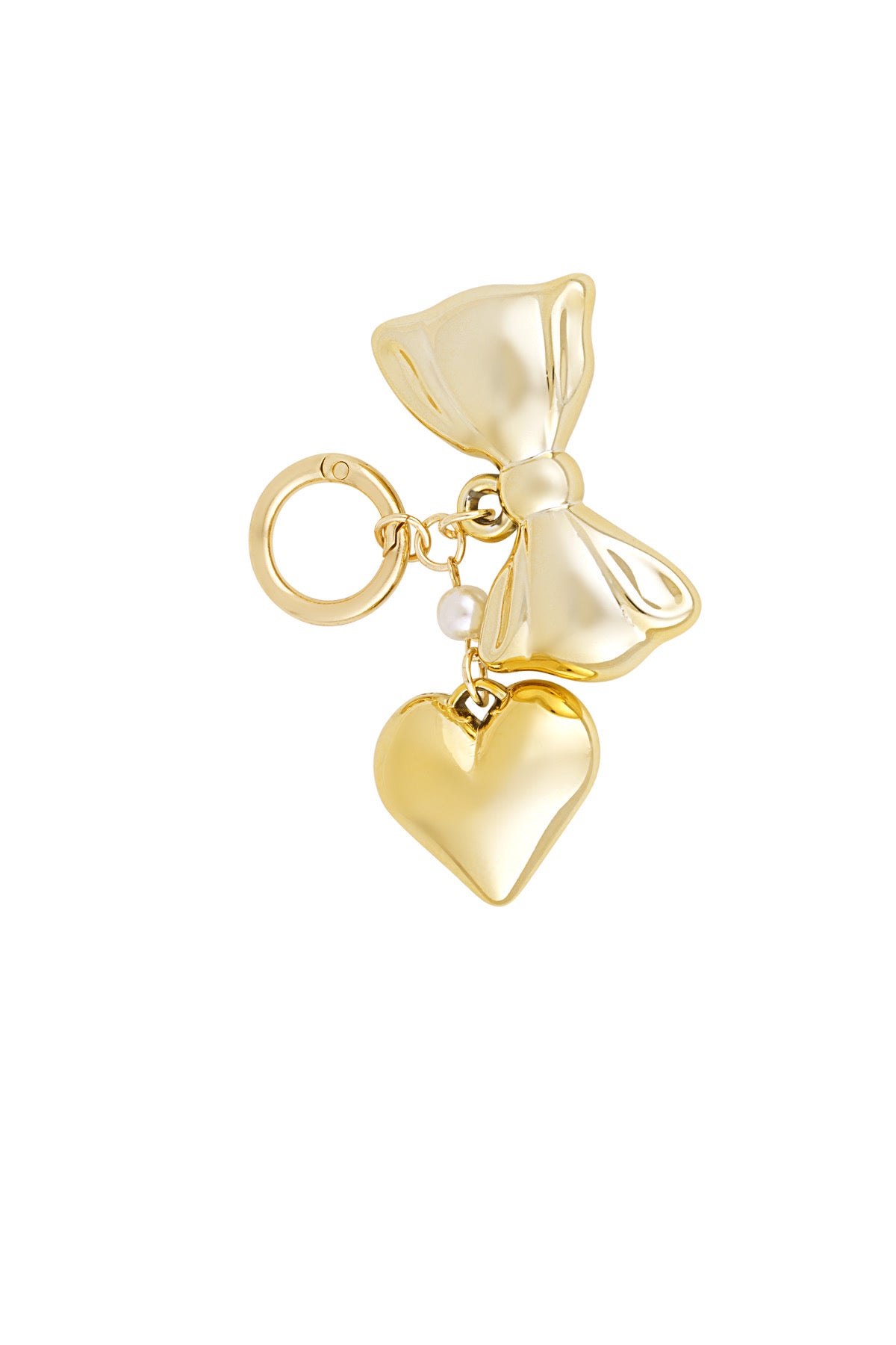 Accesorry pendant strikje parel hartje - goud