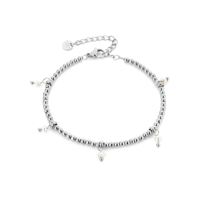 Luna pearl armband - zilver