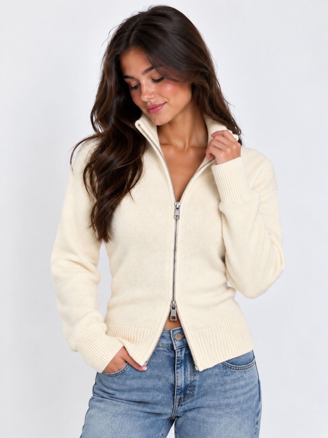Luna zipper trui
