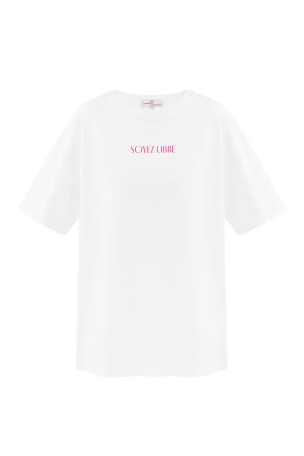 T-Shirt Soyez libre - wit