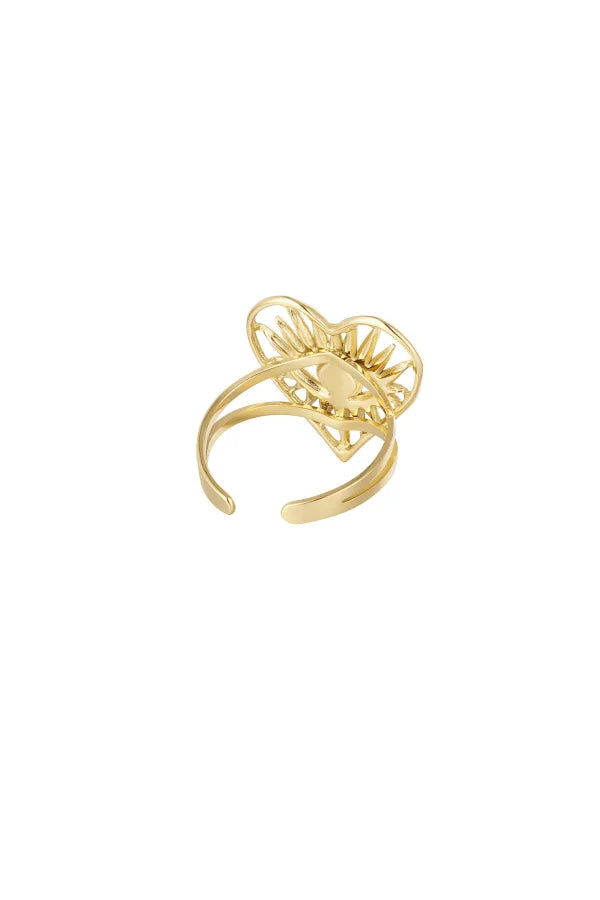Eye heart ring - goud