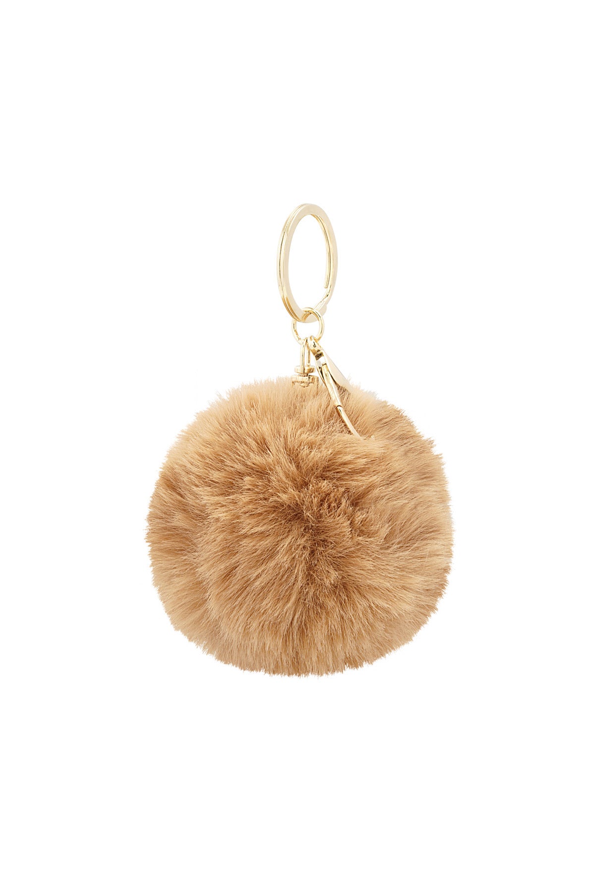 Puffy bal sleutelhanger - beige