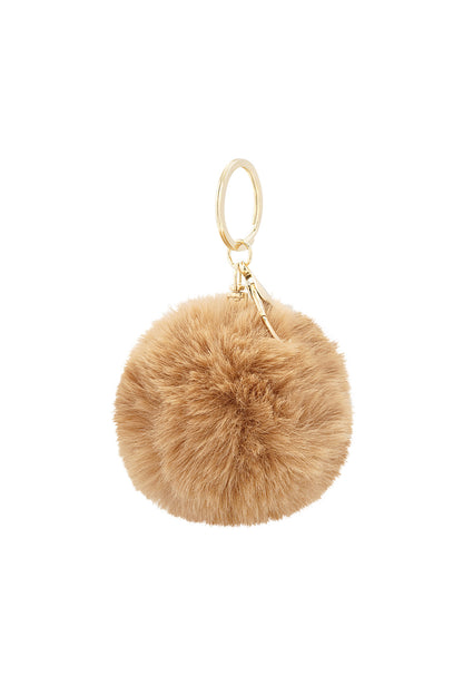 Puffy bal sleutelhanger - beige