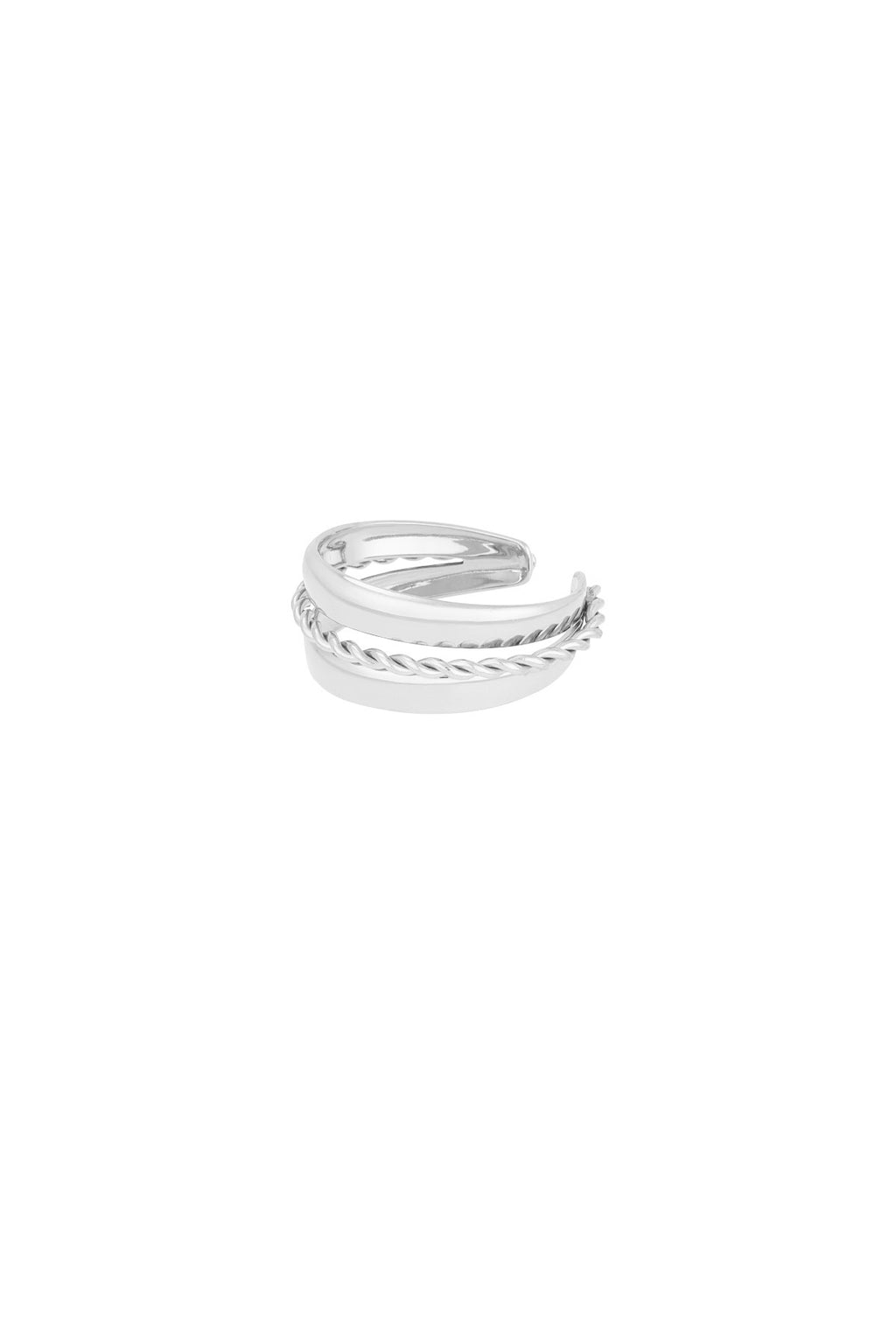Layered spiral ring - zilver