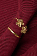 Flower duo armband - goud