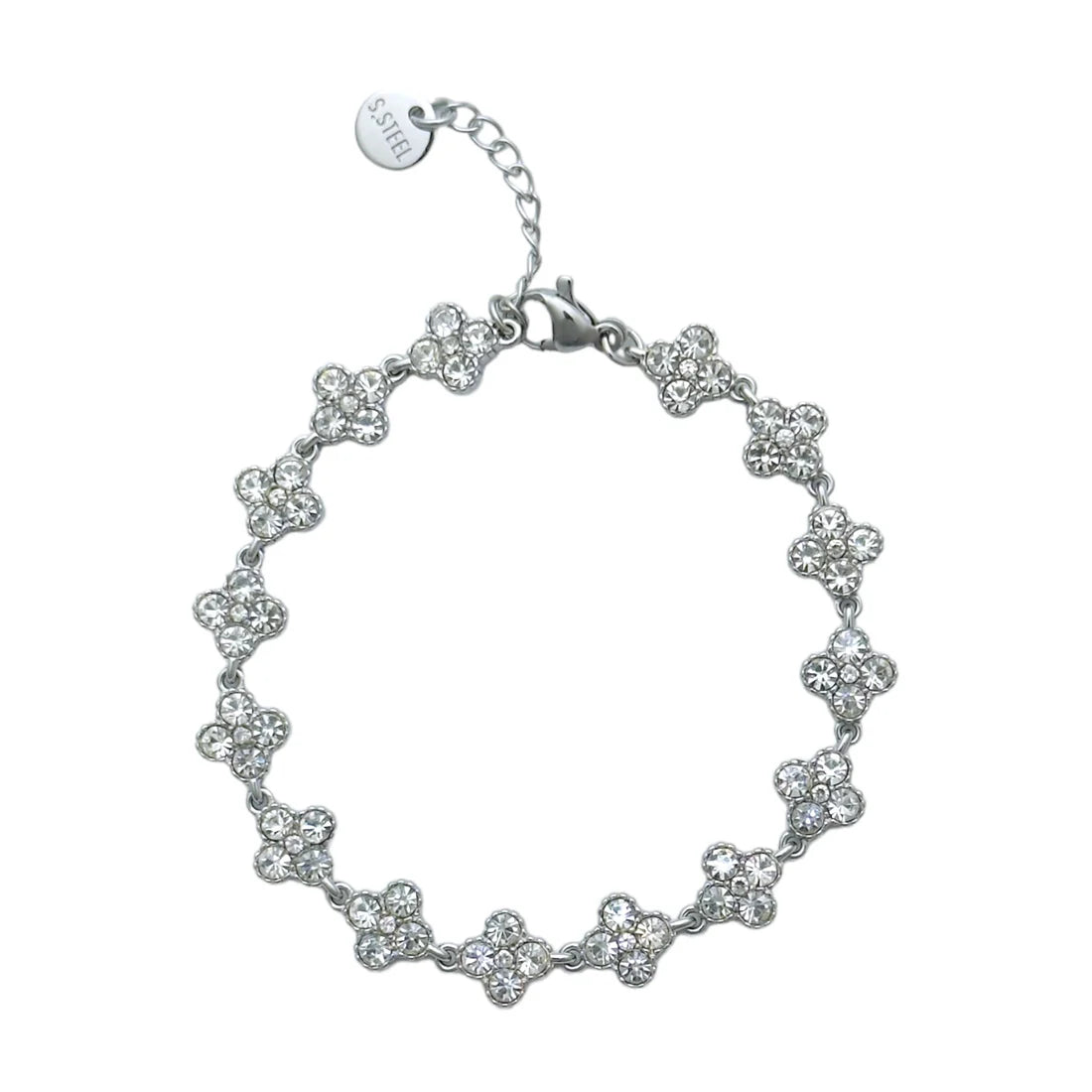 Clover spark armband - zilver