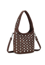 Studded bucket bag - koffie