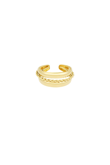 Layered spiral ring - goud