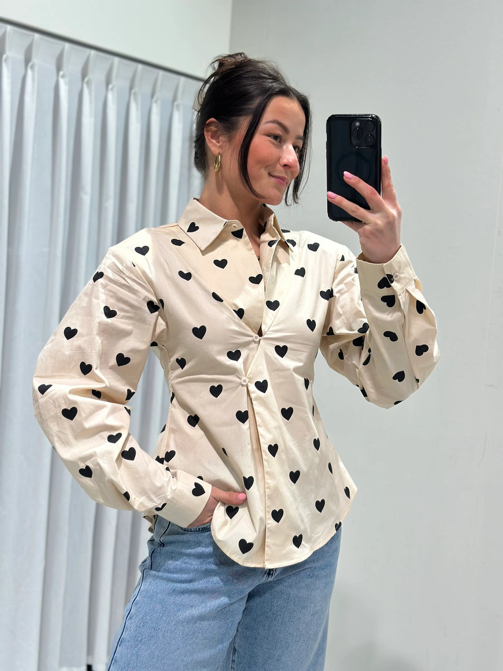 Rose blouse beige