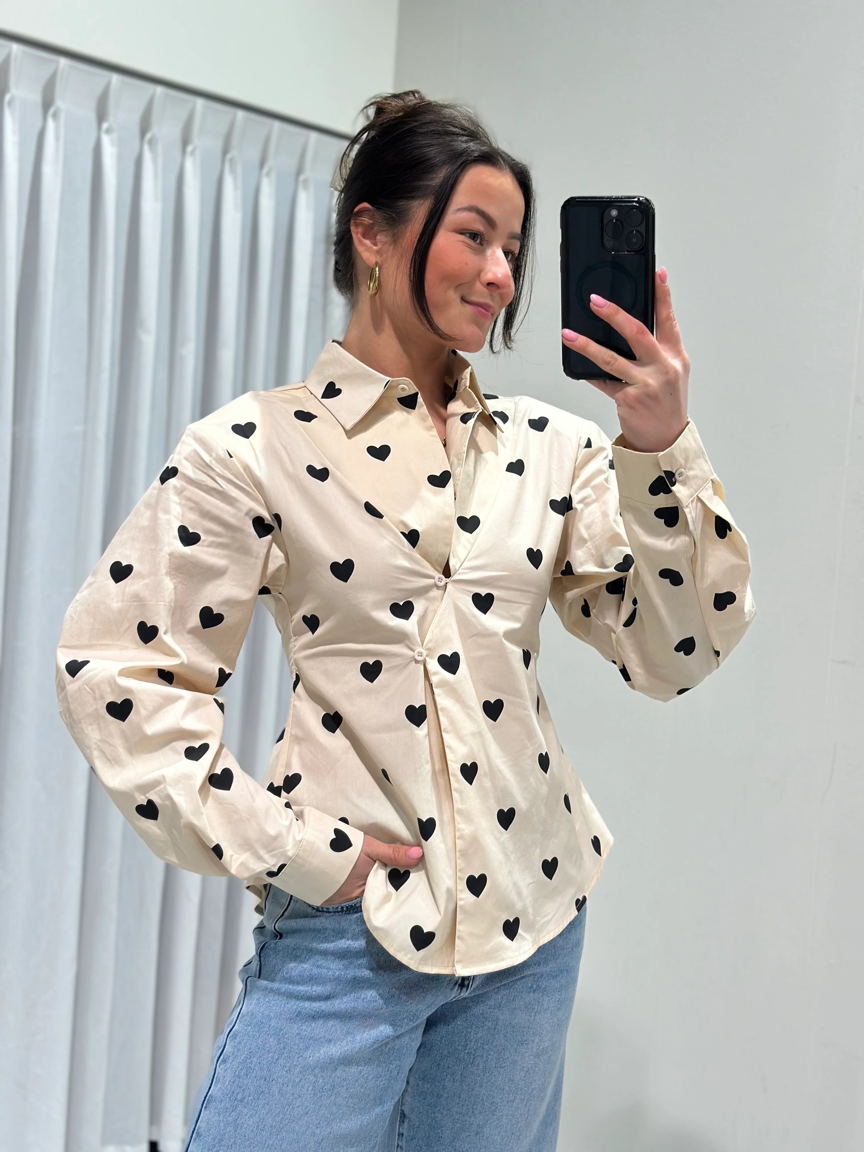 Rose blouse beige