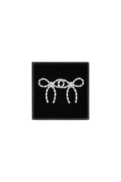 Merry bow oorbellen - zilver