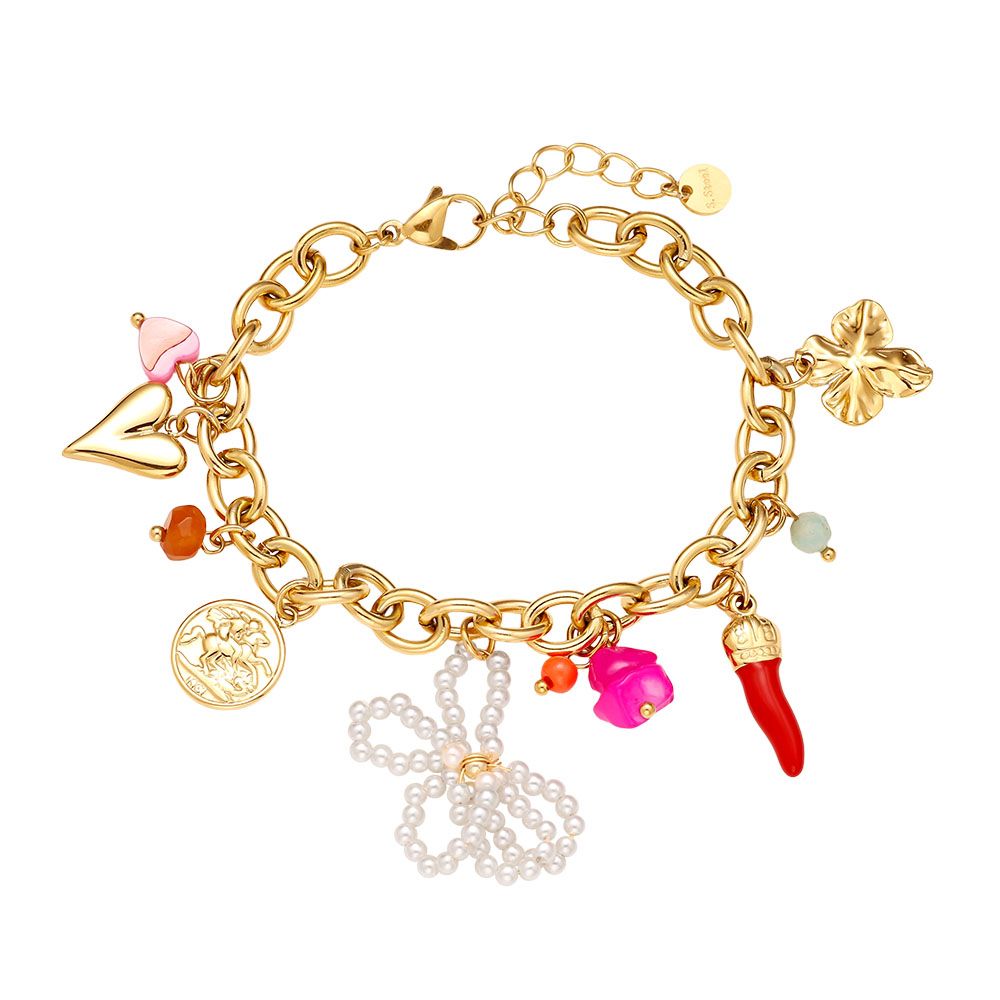 Bloom charm armband - goud