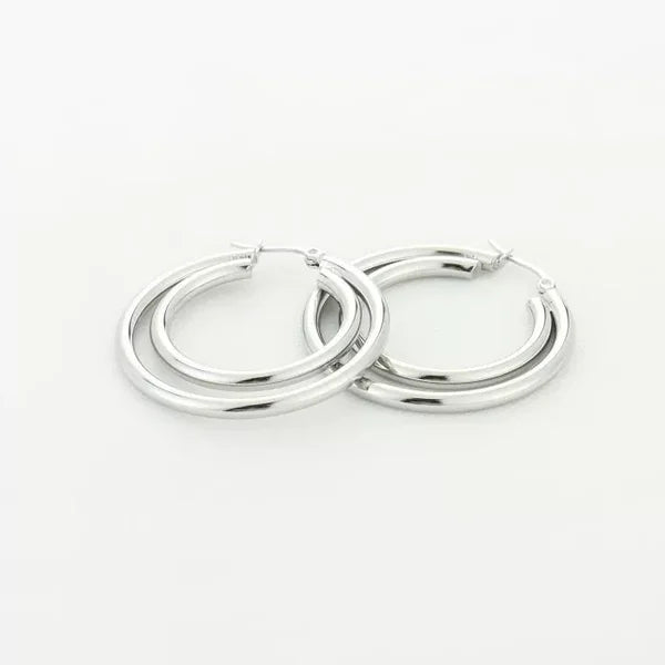 Dubbele hoops - zilver