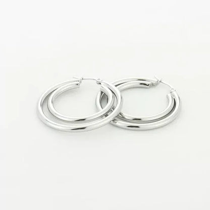 Dubbele hoops - zilver