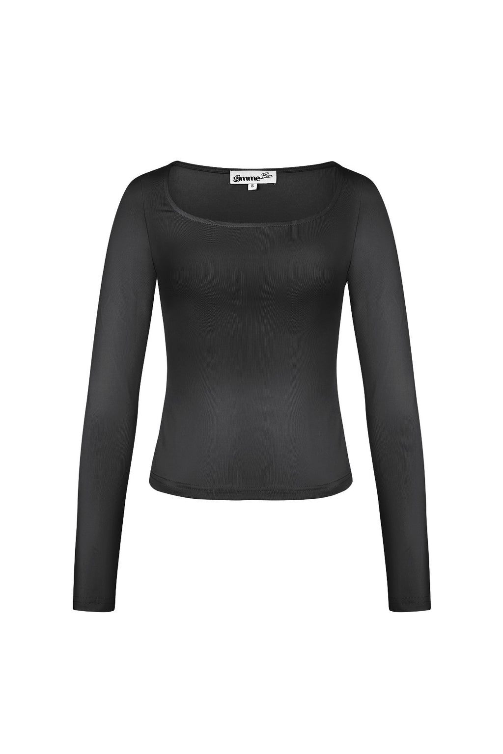 Everyday fit longsleevee lage hals - zwart
