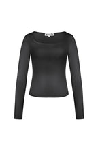 Everyday fit longsleevee lage hals - zwart