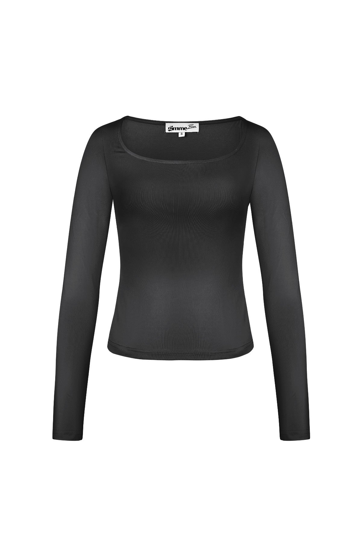 Everyday fit longsleevee lage hals - zwart