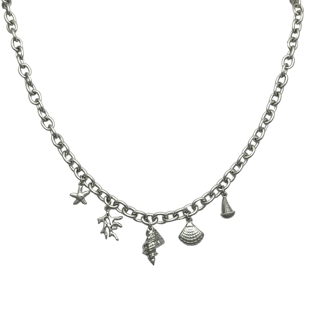 Hoorn bedelketting - zilver