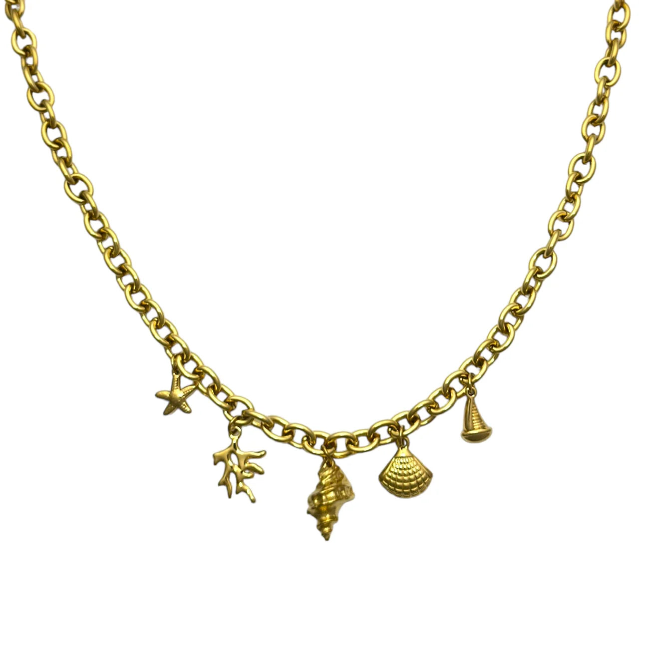 Hoorn bedelketting - goud