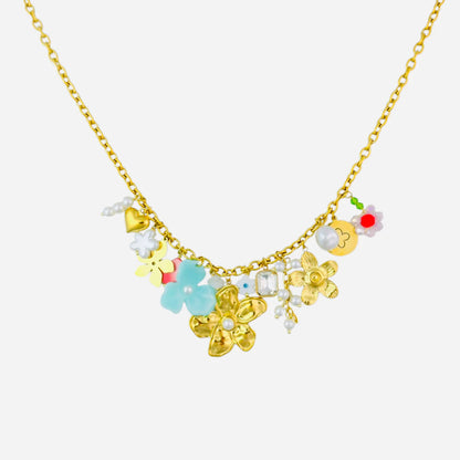 Flowery bedelketting - goud