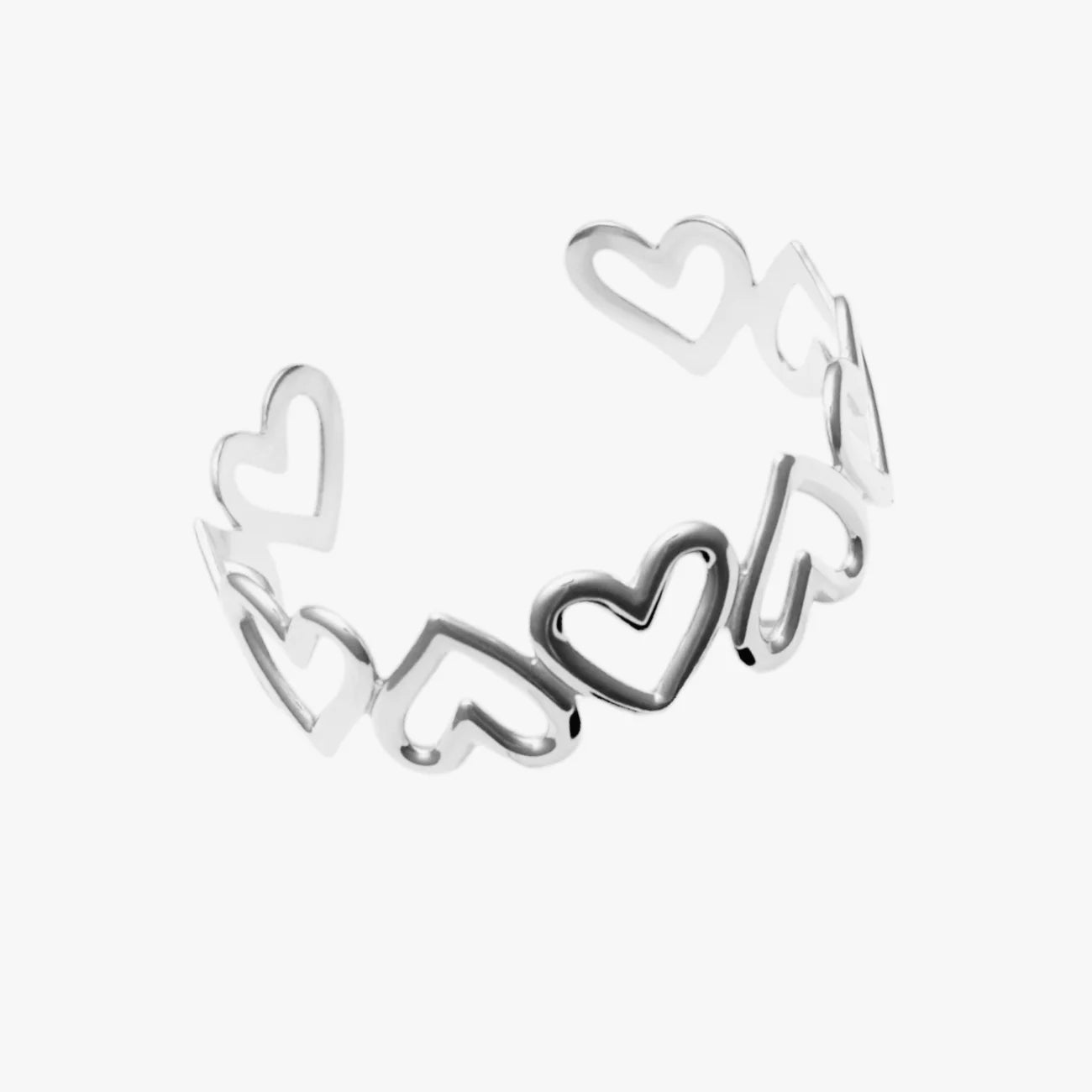 Hearts bangle - zilver
