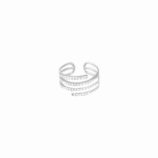 Classy strass ring - zilver