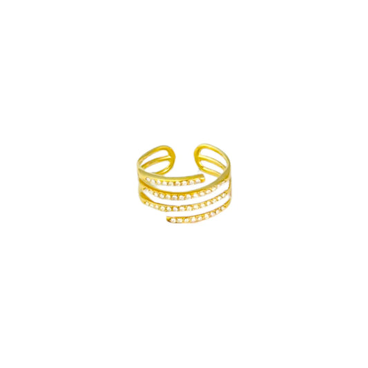 Classy strass ring - goud
