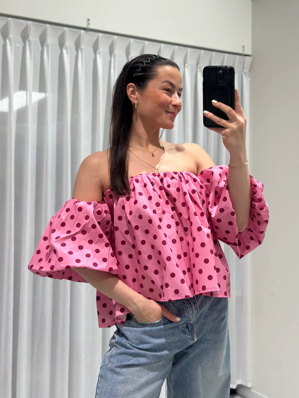 Zara top fuchsia