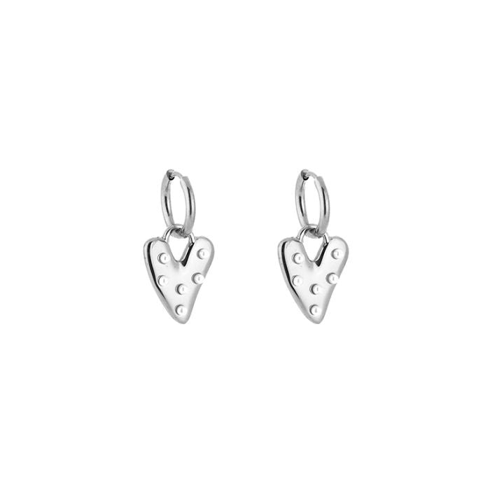 Dreamy pearl heart oorbellen