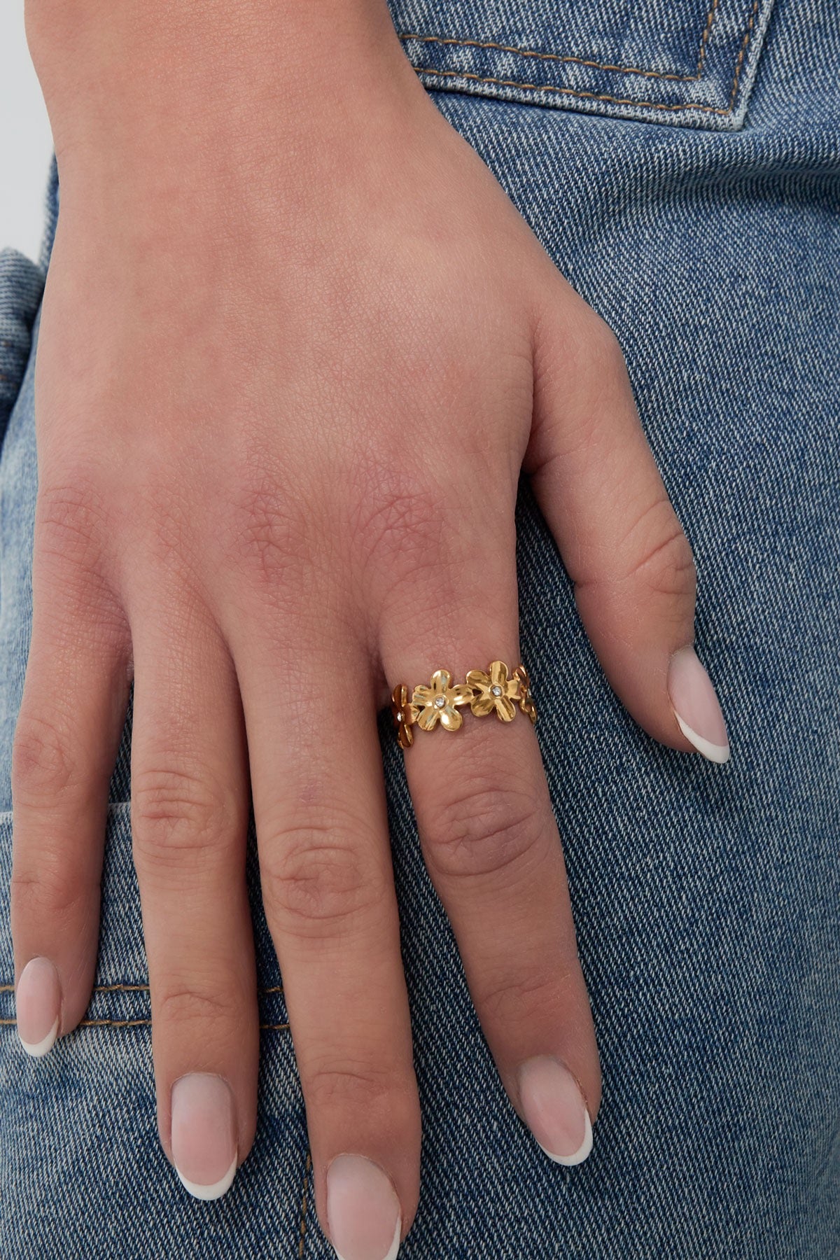 Infinite flowers ring - goud