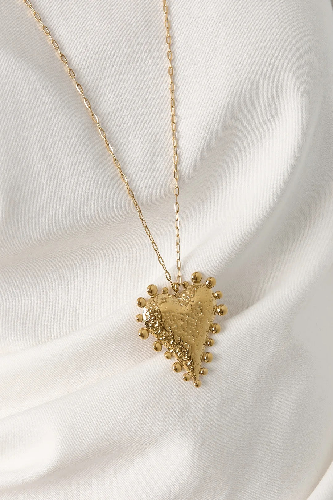 Bubbled Heart lange statement ketting