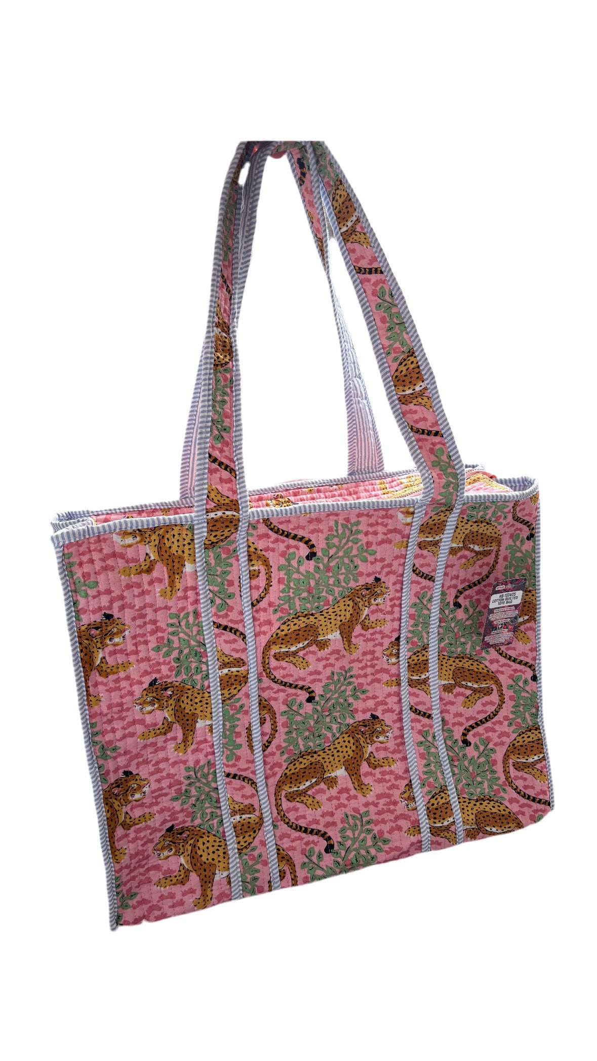 Roze panterprint - shopper