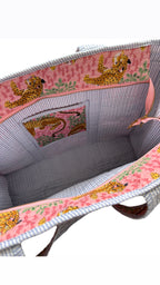 Roze panterprint - shopper