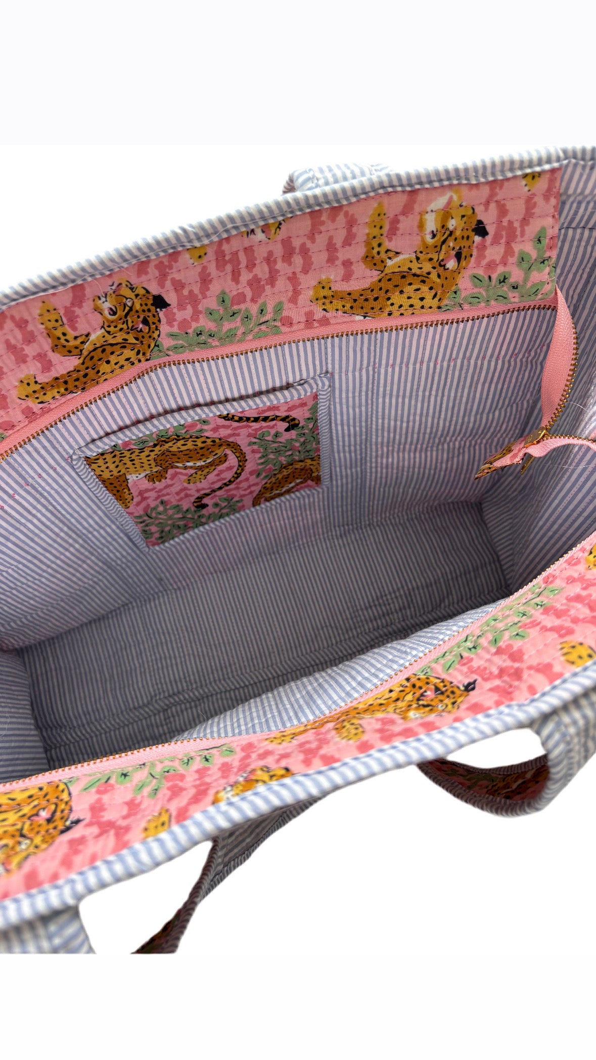 Roze panterprint - shopper